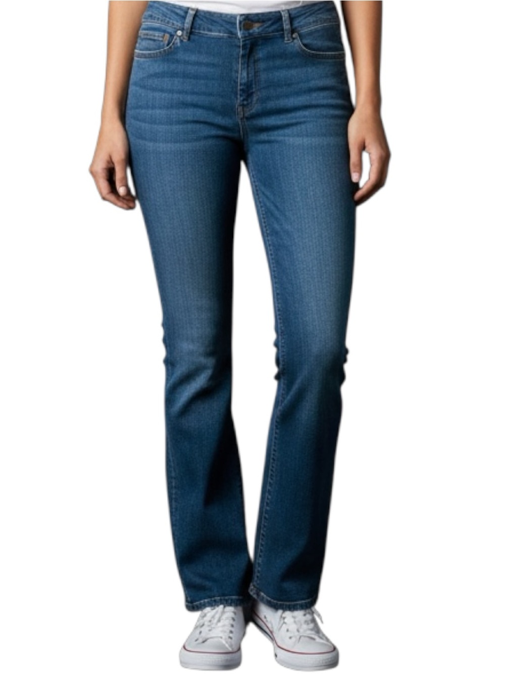 J. Jill Sz 8 Authentic Fit Bootcut Jeans Stretch Midrise Denim